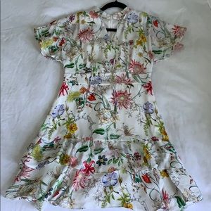 Parker white floral dress